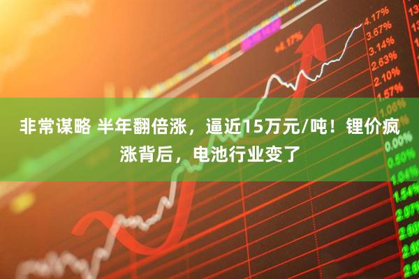 非常谋略 半年翻倍涨，逼近15万元/吨！锂价疯涨背后，电池行业变了